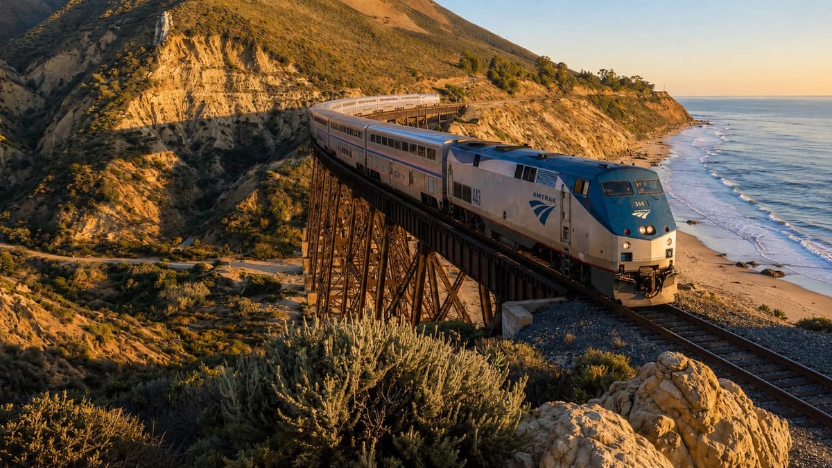 Coast Starlight — Los Angeles ↔ Seattle (illustration)